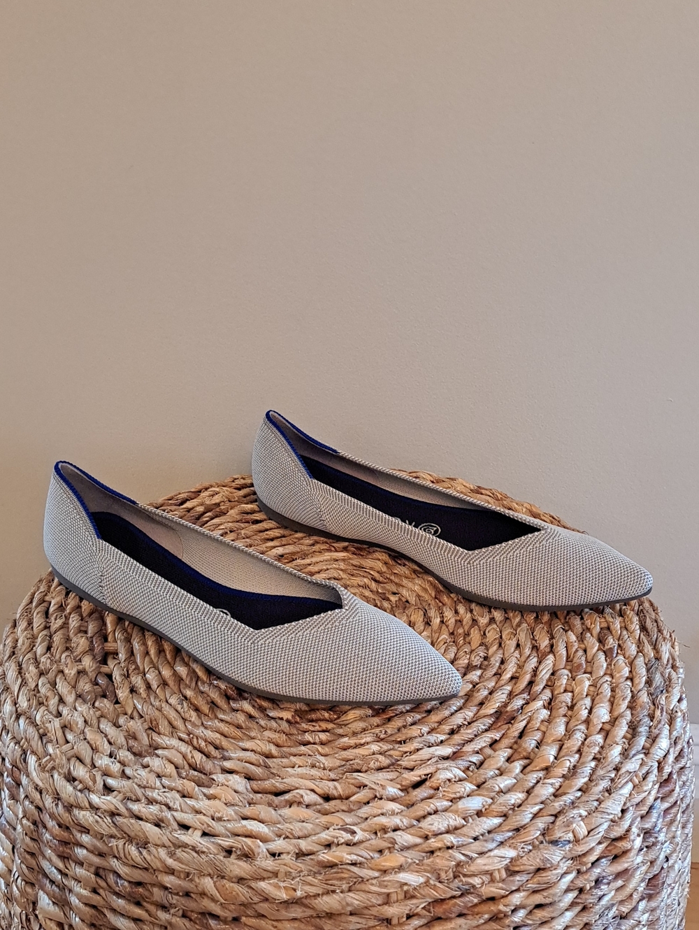 NWOT Rothy's Womens The Point Grey Stretch Washable Preppy Ballet Flats 10